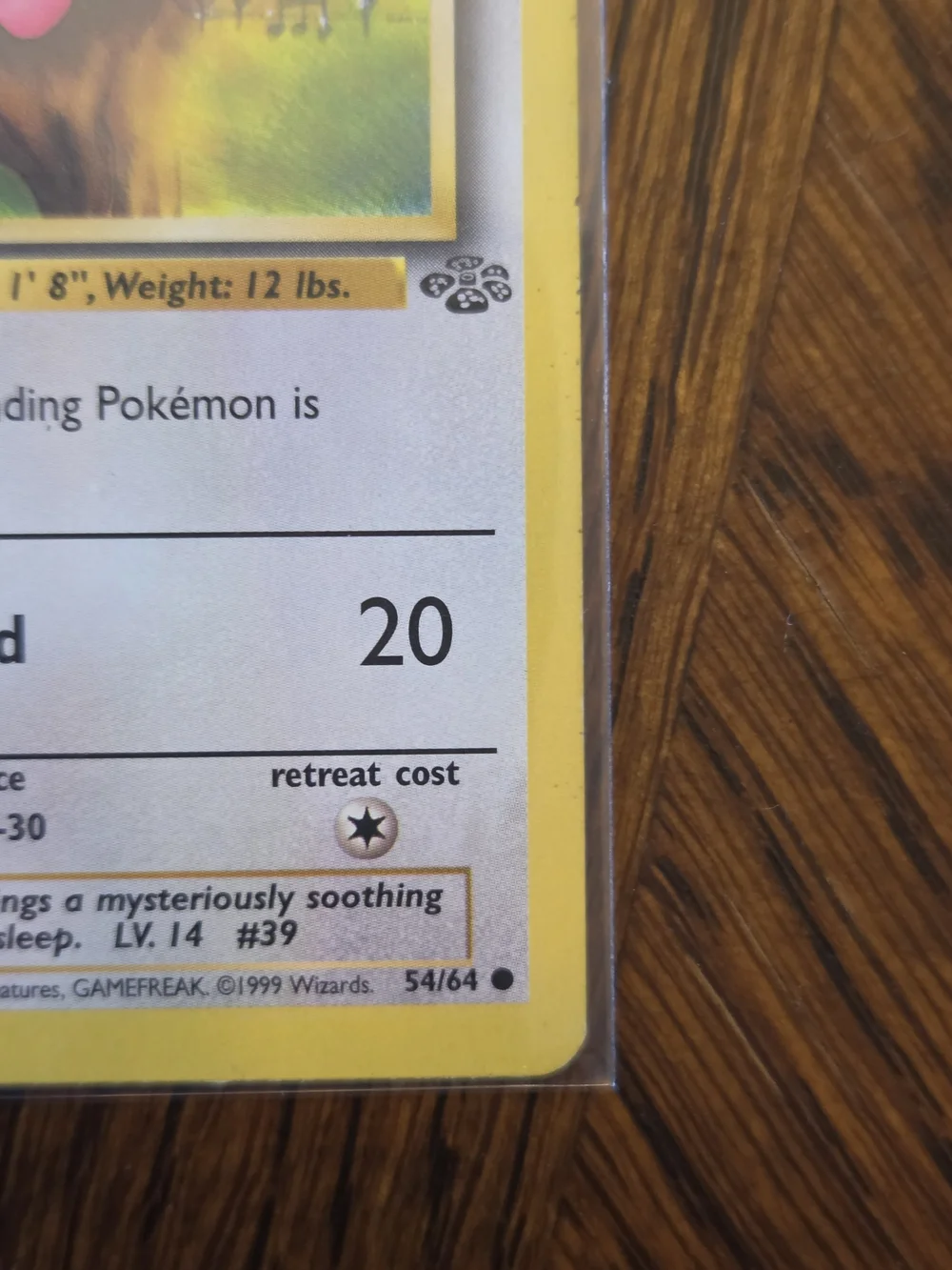 Vintage FIRST EDITION Pokemon Jigglypuff Trading Card 54/64